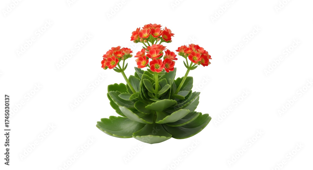 Obraz premium Isolated Kalanchoe blossfeldiana flowering plant, vibrant indoor potted houseplant display
