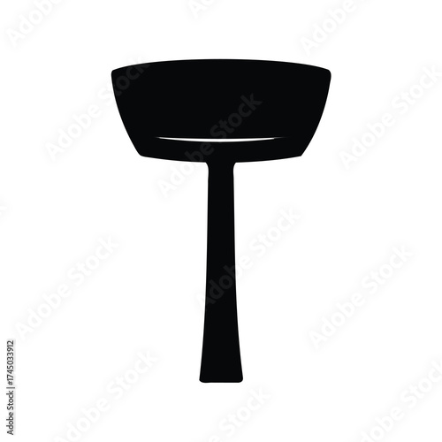 Silhouette of a coupe glass for champagne cocktail or other alcoholic beverage