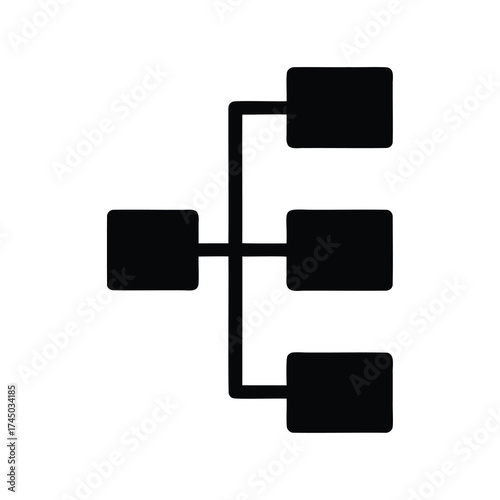 Hierarchical structure representation with one main node branching into three secondary nodes