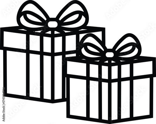 gift box vector outline and shape	
