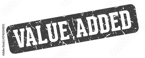 value added rectangular sign. value added stamp