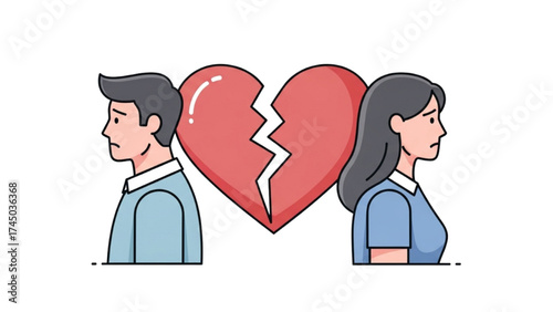 Silhouette of Couple Arguing Vector Illustration – Relationship Conflict and Emotion Concept