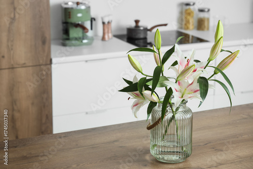 Vase with beautiful lily fl...