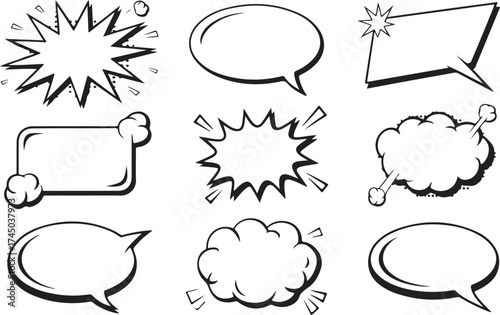 Collection of Speech Bubbles Dialog Communication Talk Elements Icons