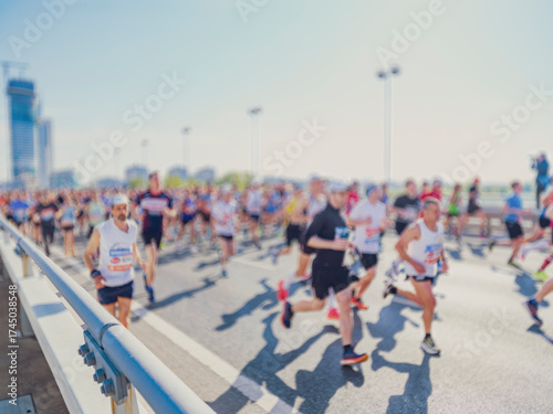 marathon runners in the city