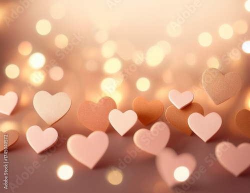 Peach and Beige Soft Romantic Heart Background