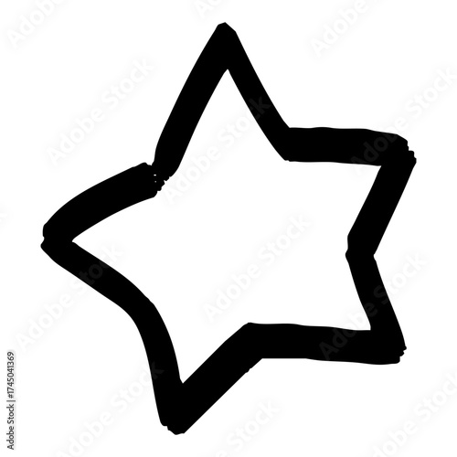 かわいらしい手書きラインで描かれたシンプルな星マークイラスト