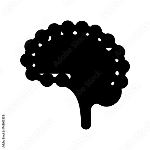 Human brain silhouette with bulbous texture representing knowledge and intelligence