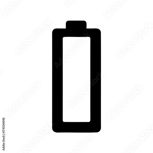 Simplified black and white low battery icon indicating insufficient power