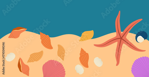 flat design ocean marine background