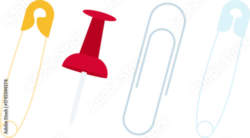 set of pin cartoon element