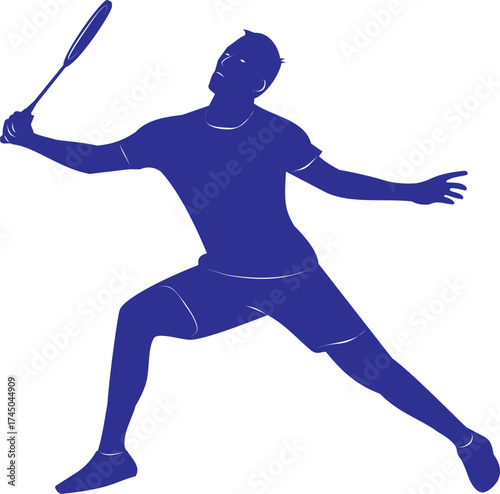 Badminton Player Silhouette Illustration