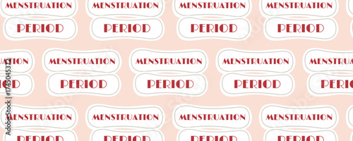 Women’s period and menstruation seamless pattern with illustrations of pads in a pink palette. Gynecology and women’s health concept for banners, posters, and marketing materials