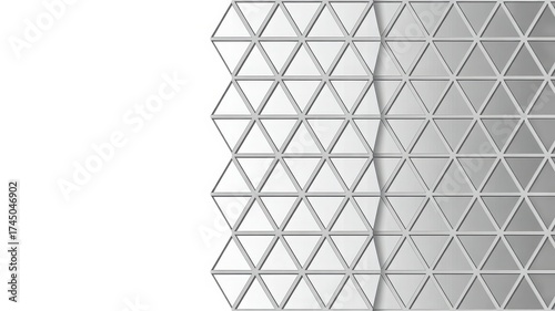 Geometric diamond grid pattern with white gray triangles subtle gradient shadow in architectural layout