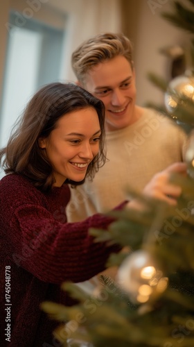 Office Team Decorating for Holiday Celebration