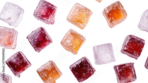 Sparkling diamond shaped rock candy on black background