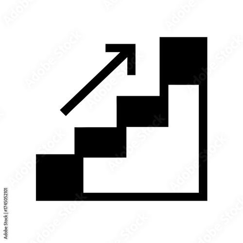 Vector art of stairs with arrow
