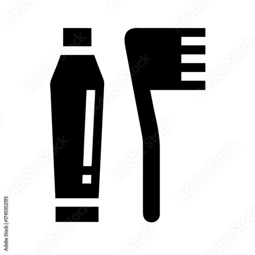 Vector art of toothbrush and toothpaste