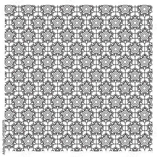 Geometric Floral Seamless Pattern