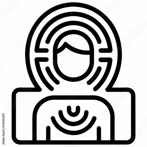 Icon representing human senses or perception person