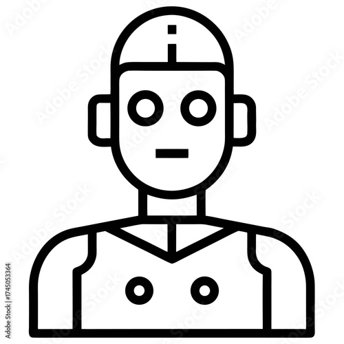 Simple Robot Head Icon Outline android artificial intelligence