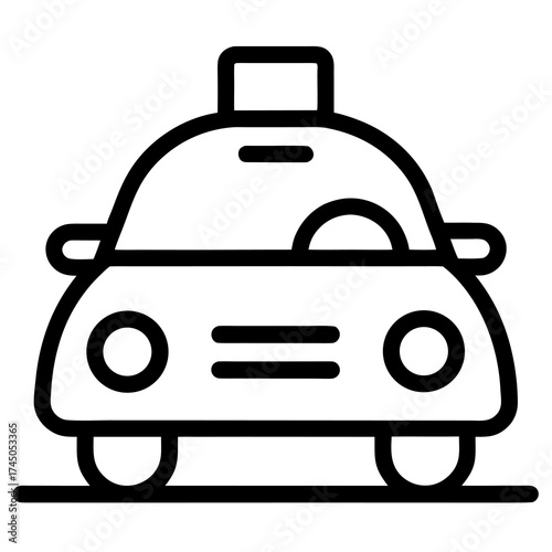 Simple taxi car icon with roof light automobile vehicle
