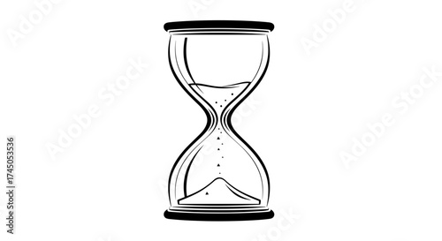 Hourglass Illustration Time Passing and Deadline Concept.