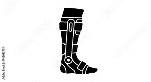 Leg Brace Silhouette Medical Support and Recovery.