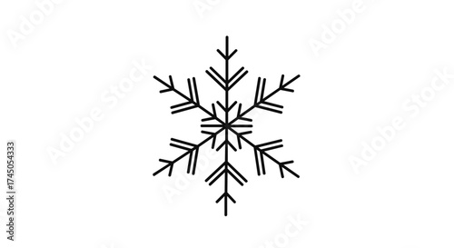 Minimalist Snowflake Illustration for Winter and Holiday Designs.