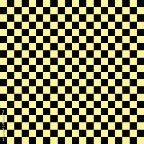 Schilderij op canvas Black and yellow seamless checkered pattern.