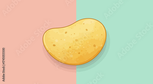vector illustration of a single potato chip 