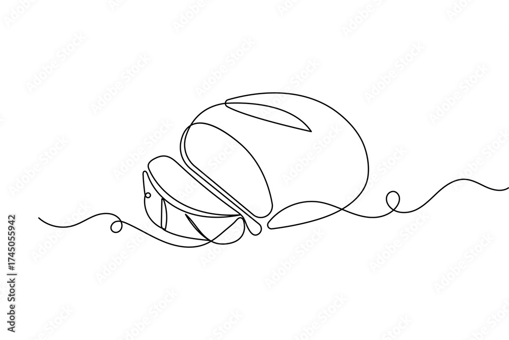 Obraz premium Minimalist bread outline single line drawing isolated vector illustration design 
