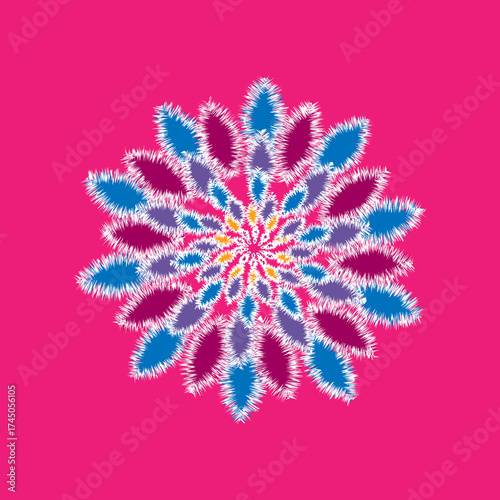 Abstract illustration like a floral embroidery pattern