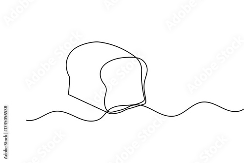 Minimalist bread outline single line drawing isolated vector illustration design
