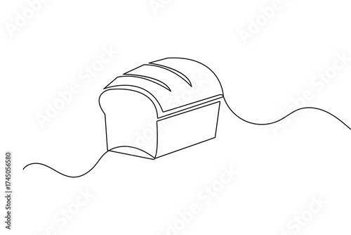Minimalist bread outline single line drawing isolated vector illustration design
