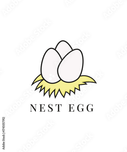 Nest egg logo design, Awesome Creative Nest With Egg Logo Concept Design Vector. Nest Our Combination with Egg Background Logo