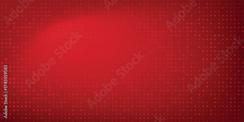 Red diagonal geometric shape with halftone. Modern fiber textured.