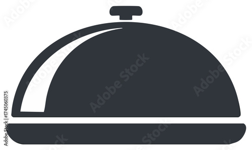 Stylish dinner cloche serving platter icon restaurant menu design element vector