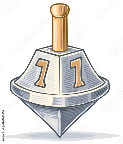 Traditional Dreidel Spinning Top with Hebrew Letters for Hanukkah Celebration