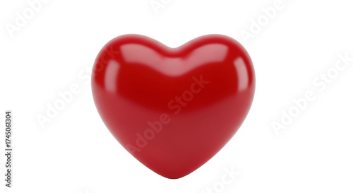 Isolated red heart love symbol for romance and Valentine's Day celebration or holiday card