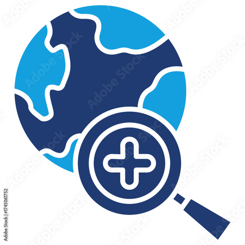 Explore Flat Blue Icon