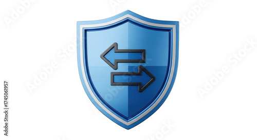 Free Download Isolated cybersecurity shield featuring arrows pointing in opposite directions, protection - GFXLoad