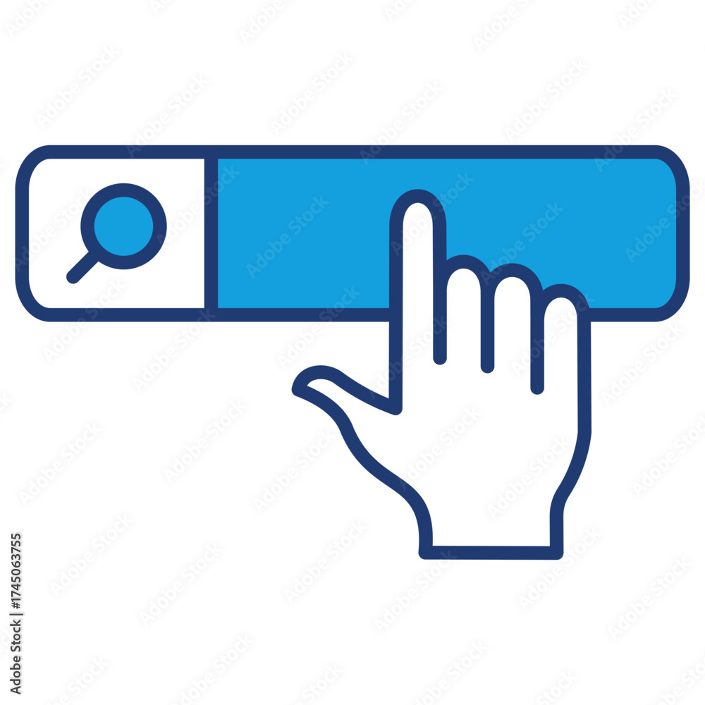 Fototapeta premium Search Bar Blue Icon
