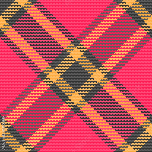 Idea seamless tartan vector, t-shirt background pattern plaid. Rosa fabric texture check textile in red and grey colors.