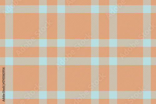 Baby check background seamless, latin pattern textile plaid. 2026 fabric texture vector tartan in orange and light colors.
