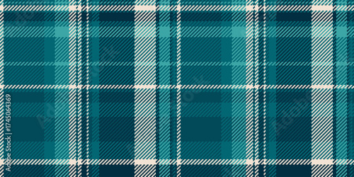 Cross tartan pattern texture, purity fabric seamless check. Figure textile plaid background vector in cyan and dark colors.