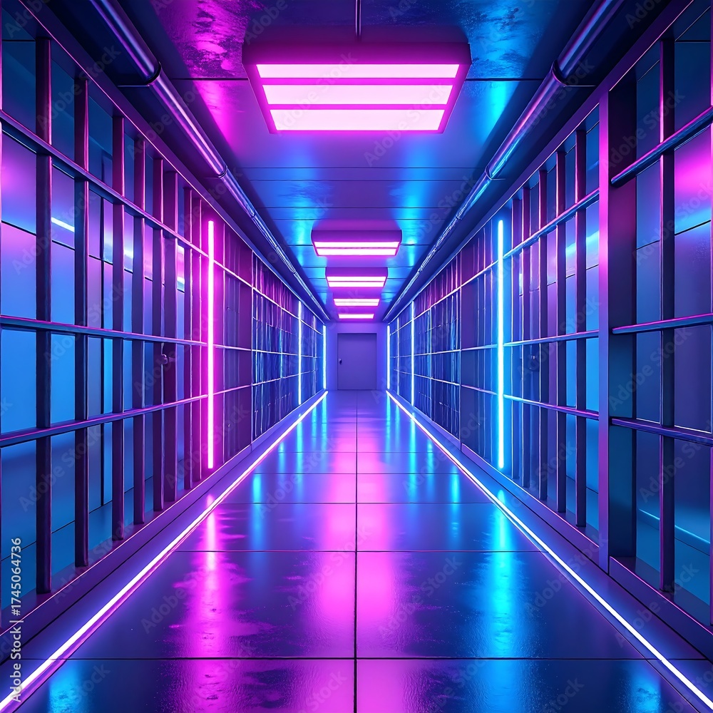 Fototapeta premium Futuristic Neon Corridor