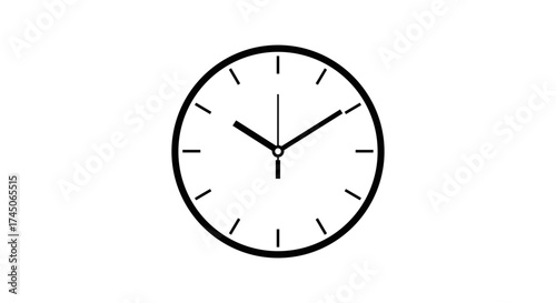 Simple Black and White Clock Face.