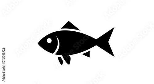 Simple Black Silhouette of a Fish Icon.