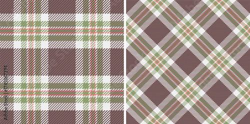 Classic tartan patterns, elegantly showcasing traditional plaid in coordinating orientations. Perfect for textile designs, backgrounds, and thematic concepts.